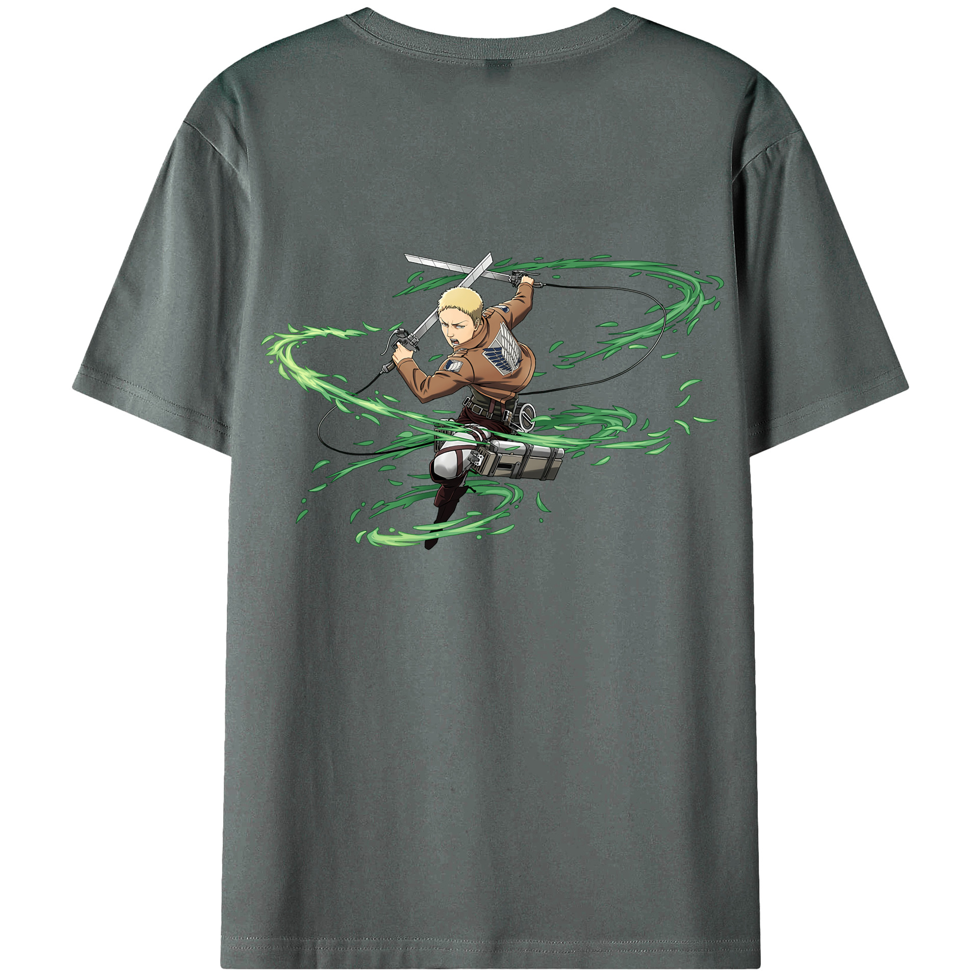 （画像用） 進撃の巨人 ライナー・ブラウン Attack on Titan Reiner Braun 綿100％ メンズ半袖Tシャツ（バックプリント） 通気性